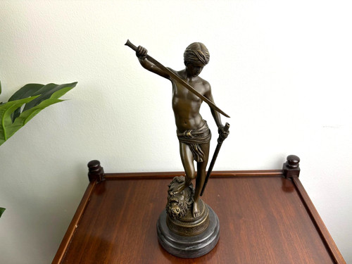 Bronze statue david art - bronze,