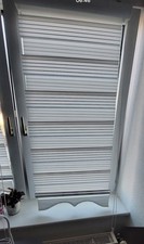 Jalousie Doppelrollo Fensterrollo mit Seitenzug ohne Bohren weiß