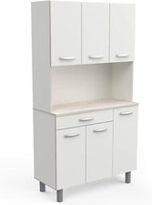 Küchenschrank Pasta matt weiß Akazie Singleküche Küchenregal Küchenzeile Schrank