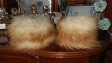 ECHT FUCHS PELZ FELL MANSCHETTEN  ROTFUCHS  FARBE : ORIGINAL EINHEITSGRÖßE