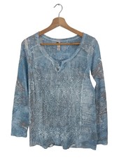 TREDY Strickshirt Damen Shirt Gr. DE 36 blau Casual-Look
