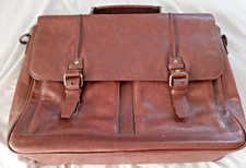 Aktentasche, älteres Modell aus DDR, braun, echtes Leder, ca. 40 x 30 x 10 cm