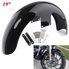 Vivid Black 19" Wrap Front Fender For Harley Touring Electra Glide Custom Bagger