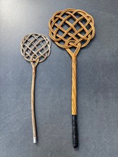 2 alte Teppichklopfer aus Weide geflochten - Vintage 60er Jahre - Landhausdeko