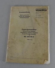 Teilekatalog / spare parts list Niemeyer Rotormäher RO 305-FB II von 07/2001