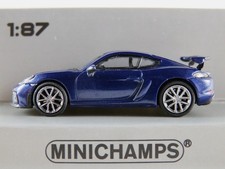 Minichamps 870 067600 Porsche 718 Cayman GT4 (2019) in d´blaumet.1:87/H0 NEU/OVP