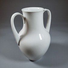 KPM Berlin: Porzellan * große Henkel-Vase * weiß 23,5 cm * Salier *