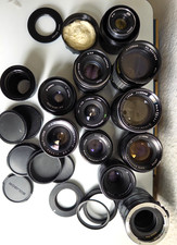 M42 Objektive mit Zubehör und ein M39 Objektiv Konvolut. Helios, Industar etc...