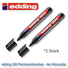 Edding 300 schwarz Permanent Marker Stift wasserfest 2 Stück