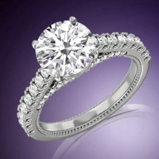 14K Weißgold Diamant Ehering 2,30 Ct Rundschliff Lab Created IGI