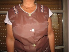 Nylon Kittel Schürze Kittelschürze Kleiderschürze Putzfrau  XL