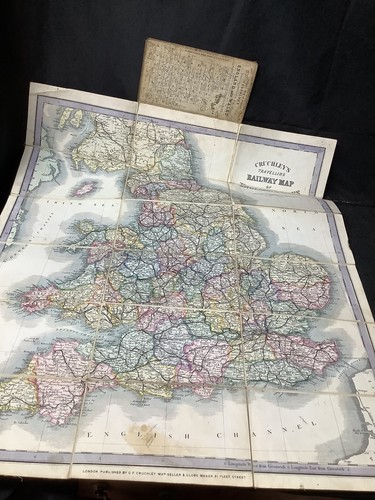 C1870 cloth map cruchley s - c1870,