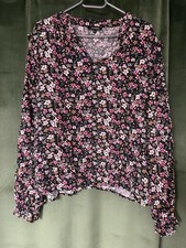 Geblümte Langarm Bluse Gr. 46