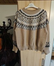 Norweger Pullover kuschelweich und warm – Beige – (XL) passt XL XXL Neu!