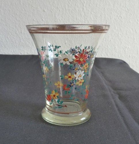 Alte vase glas handbemalt - vase,