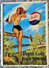 Pepsi Cola Werbetafel Emaille, 11 x 8 cm wie neu,  keinerlei Kratzer,