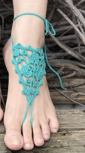 Macrame häkel barfuß sandale - macrame,