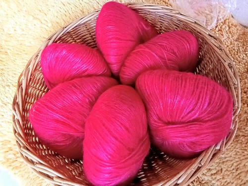 150g mohairwolle rosenrot - mohairwolle,,