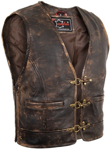 Vintage lederweste biker kutte - vintage,