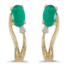 LXR 14k Gelbgold Oval Smaragd