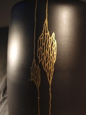 DESIGN,Große Bodenvase ca. 50cm,Mattschwarz+Goldauflage,Vase, limitiert,Steingut