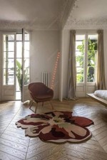 Indisch Mehrfarbig Bereich Wolle Teppiche Handgetuftet Blumen Hippie 1.5x1.5m