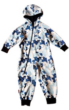 iELM Softshellanzug Outdoor-Overall Gr.110 Camouflage-Look Blau aus Schweden TOP