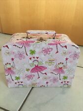 Spiel-Koffer FEE  PRINZESSIN Ballerina Box Aufbewahrung rosa Blumen Dose groß