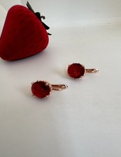 Wunderschöne 585rg. gestempelte Ohrringe, Rubin, rolled, 4.4 Gramm, neu