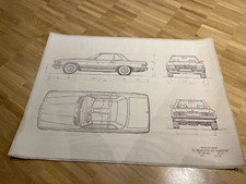Originale Konstruktionszeichnung Mercedes W 107 Hardtop 280 - 500 SL von 1971