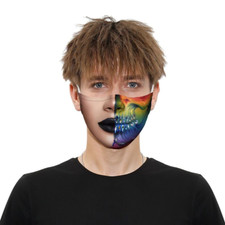 Mundschutz Maske lustiges Motiv bunt Lächeln Grinsen Skull + 2 Filter