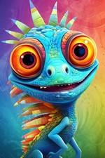 Wandbild: Blauer Leguan der