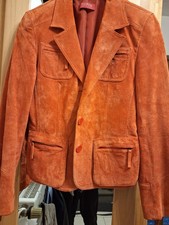 Lederjacke Lederblazer von Taifun in Farbe Orange Gr. 36 Wildleder