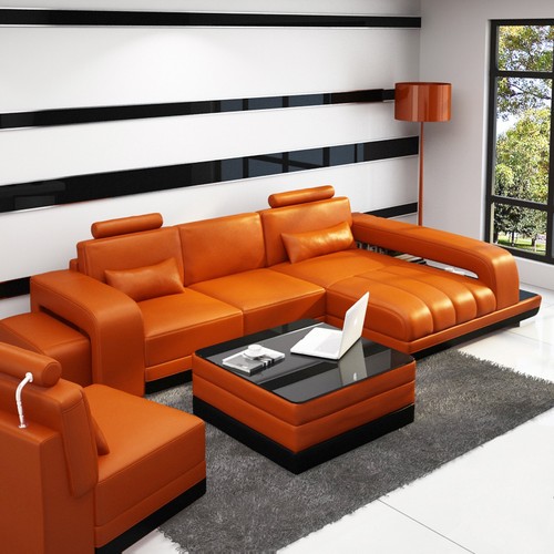 Ledersofa couch wohnlandschaft - couch,