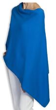KASCHMIR Poncho KOBALTBLAU