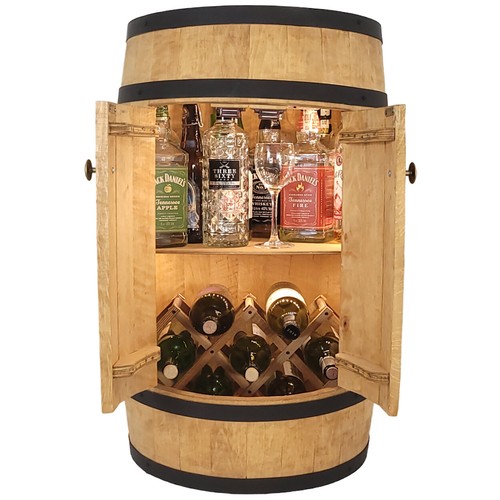 Holzfass led bar - holzfass, mit