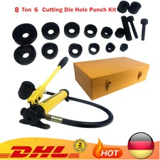 Hydraulisch Blechlocher Lochstanze Locheisen Puncher Hydraulikpumpe Set 8T