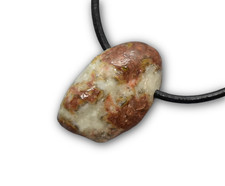 ✦Originalfoto✦ FOSSIL-JASPIS  Freeform EDELSTEIN-ANHÄNGER mit Lederband #I