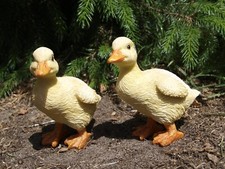 Deko Figur 2 Ente SET Gartenfigur Küken Gans Küken lebensgroß Garten Deko HOTANT