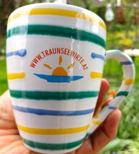 grosses Haferl,  Henkelbecher,   300 ml   " Gmundner Keramik - bunt geflammt "