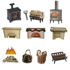 Miniatur Möbel aus Holz, Mini Kamin Brennholz Korb für Wichtel