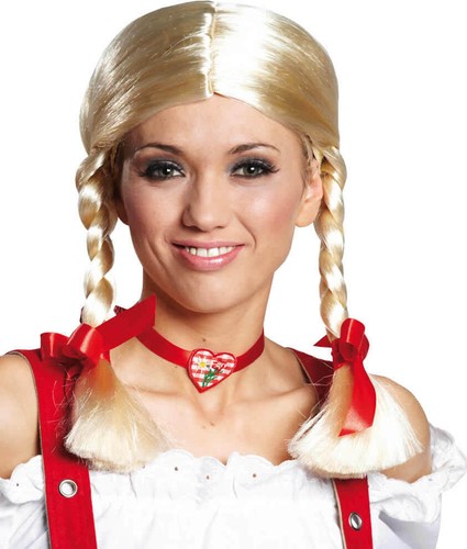 Blonde damen zopfperücke - blonde,