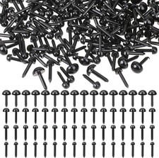 500 Stück Sicherheitsaugen zum Häkeln 3mm 4mm 5mm 6mm Schwarz Puppenaugen für Hä