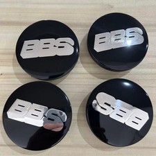 4x 65mm BBS Nabendeckel Auto Radmitte Nabenkappen Felgendeckel Schwarz Silber