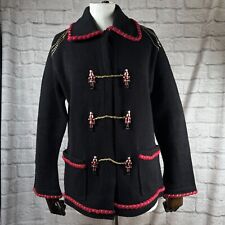 Vtg Storybook Knits Nussknacker Weihnachten Pullover Jacke Damen Xs Strickjacke