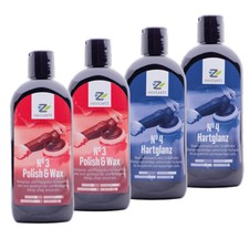 Nextzett (1Z) 2x No3 Polish & Wax + 2x No4 Hartglanz / Hartwachs je 250ml