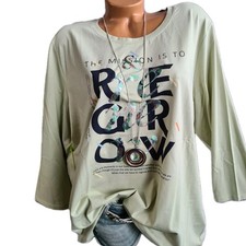 S.Oliver Damen Bluse Shirt Tunika Gr. M bis XL mint mit Aufdruck (4 418)