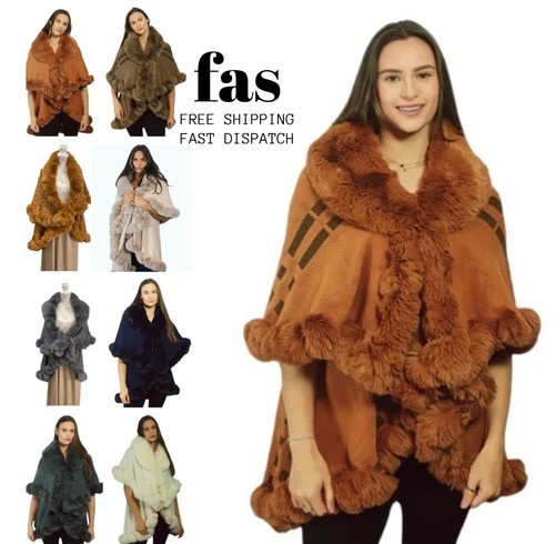 Damen weicher lagenlook poncho - weicher,