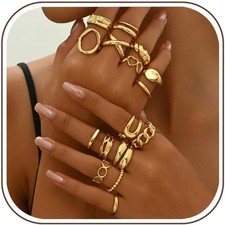 Gold ringe damen set stück - 16,