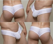 MCT 18409 Herren Swell Push-Up Rio SLIP GAY Briefs BULGE POUCH in WEISS in S-XL